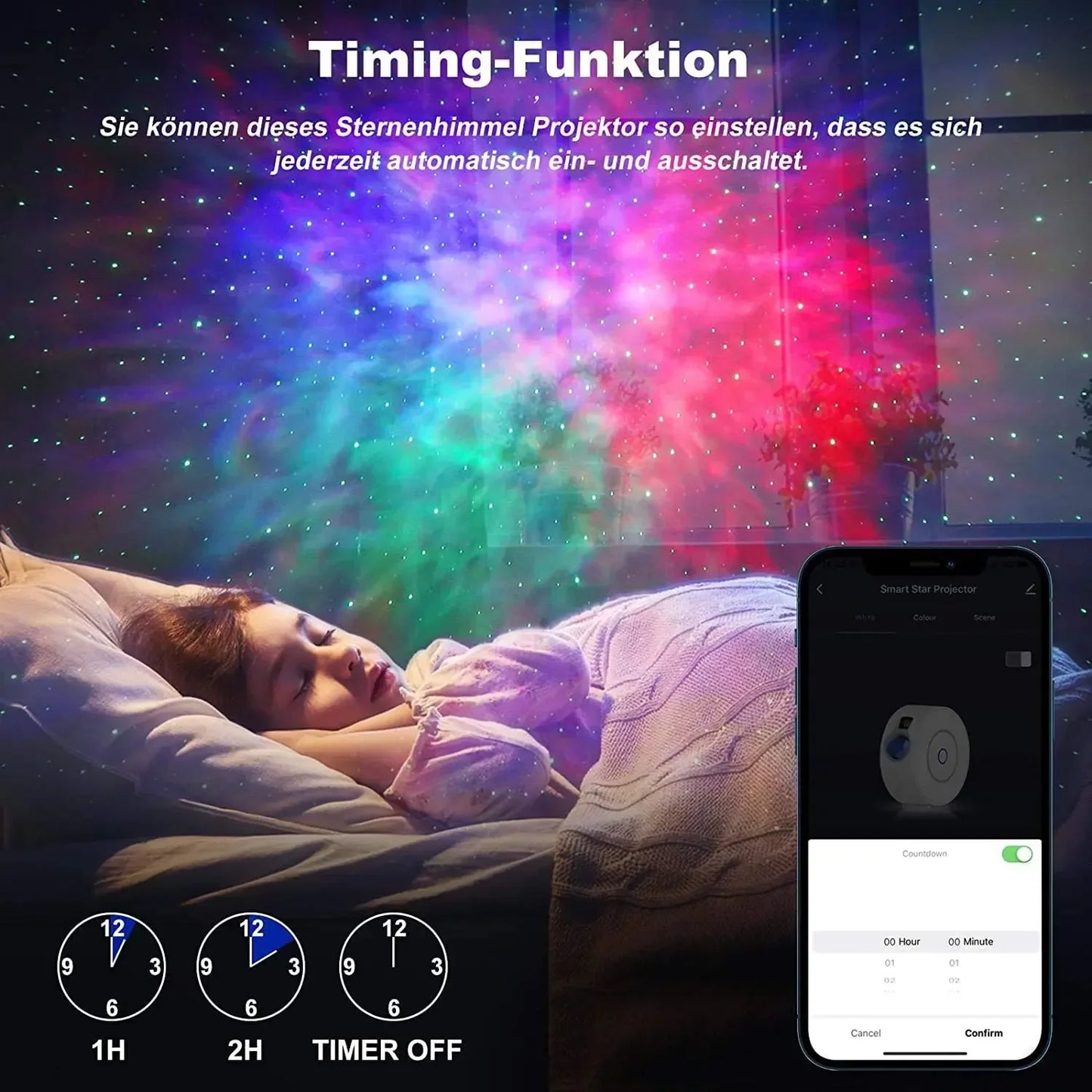 Proyector Inteligente de Cielo Estrellado WiFi | Control por Voz y App, Luces LED Aurora Galaxy