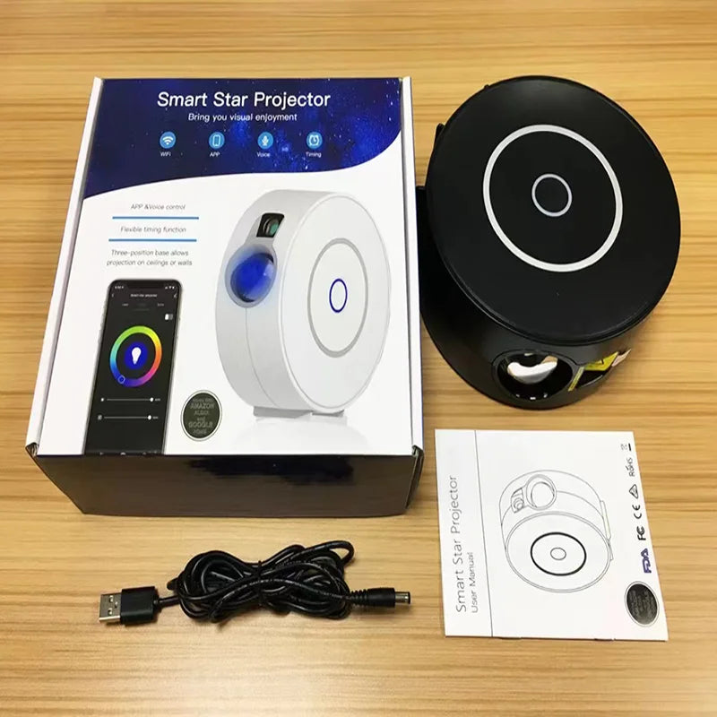 Proyector Inteligente de Cielo Estrellado WiFi | Control por Voz y App, Luces LED Aurora Galaxy