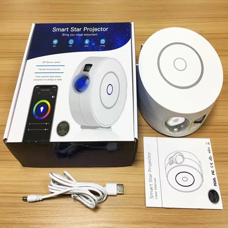 Proyector Inteligente de Cielo Estrellado WiFi | Control por Voz y App, Luces LED Aurora Galaxy