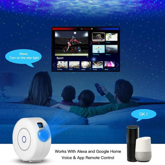 Proyector Inteligente de Cielo Estrellado WiFi | Control por Voz y App, Luces LED Aurora Galaxy