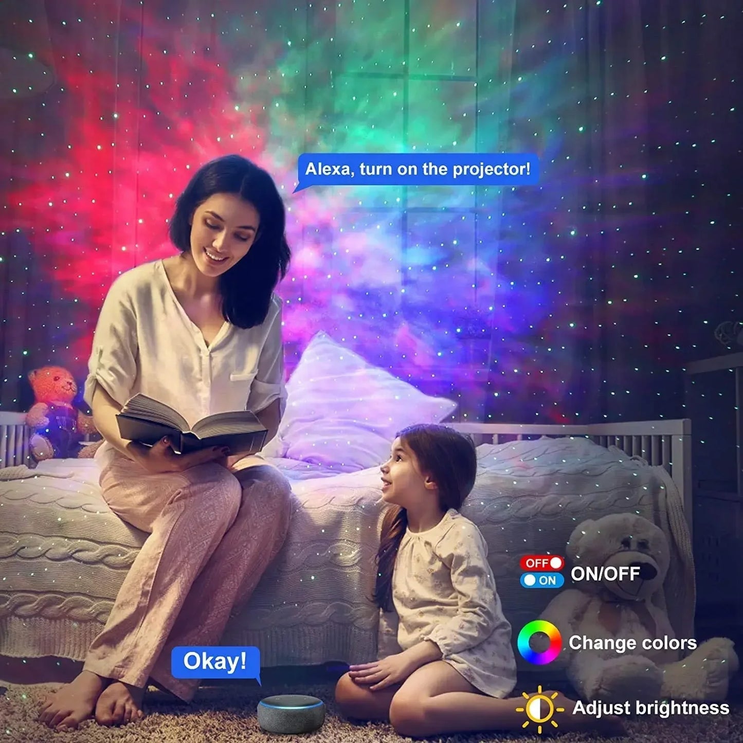 Proyector Inteligente de Cielo Estrellado WiFi | Control por Voz y App, Luces LED Aurora Galaxy